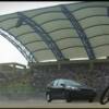 The stage left corner, showing the big train station and part of the audience shade structure    © Mirage Entertainment